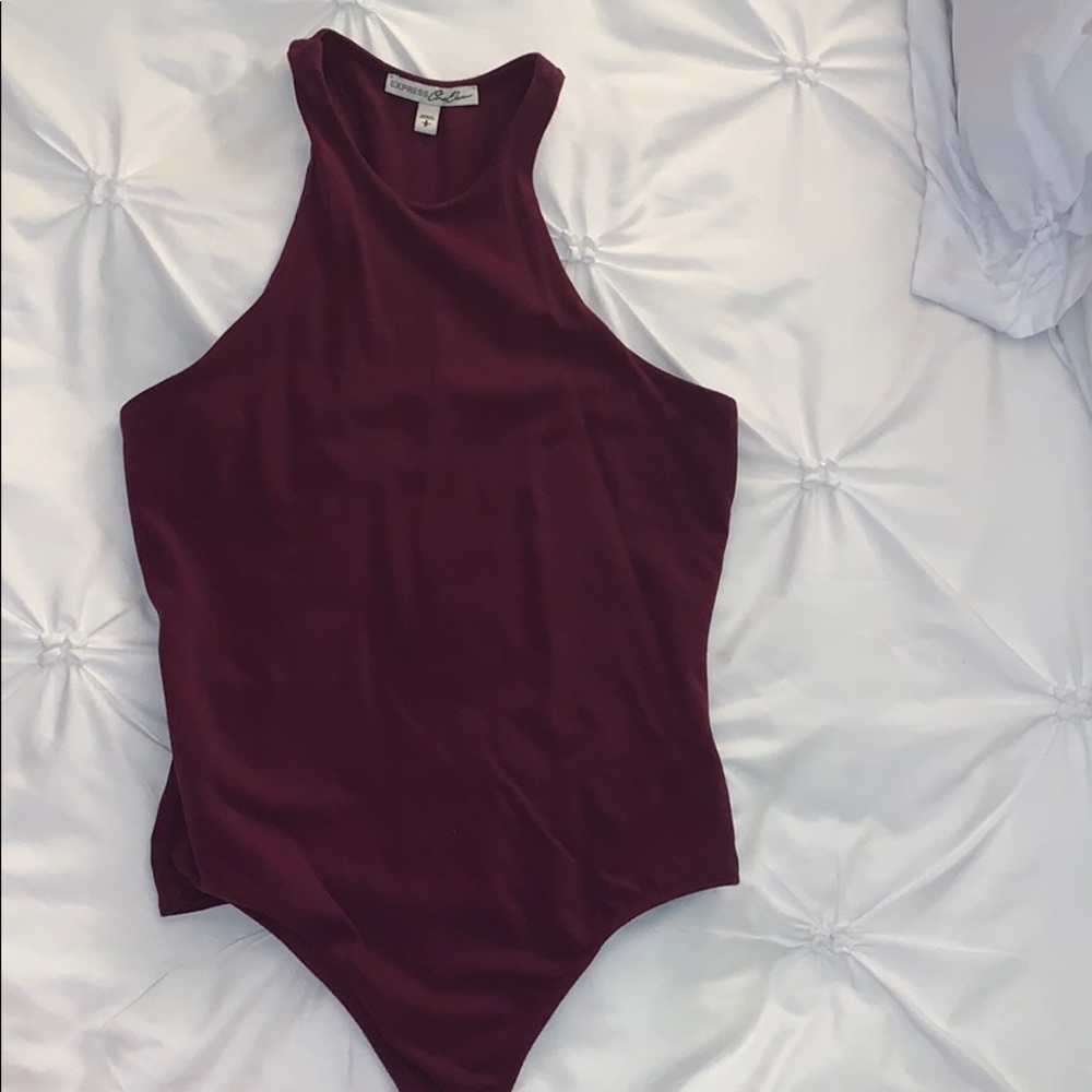Maroon high neck bodysuit